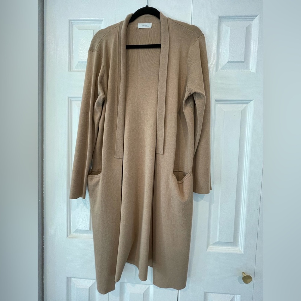 OAK AND FORT BLACK LONG MAXI KNIT SWEATER COAT CARDIGAN JACKET DUSTER